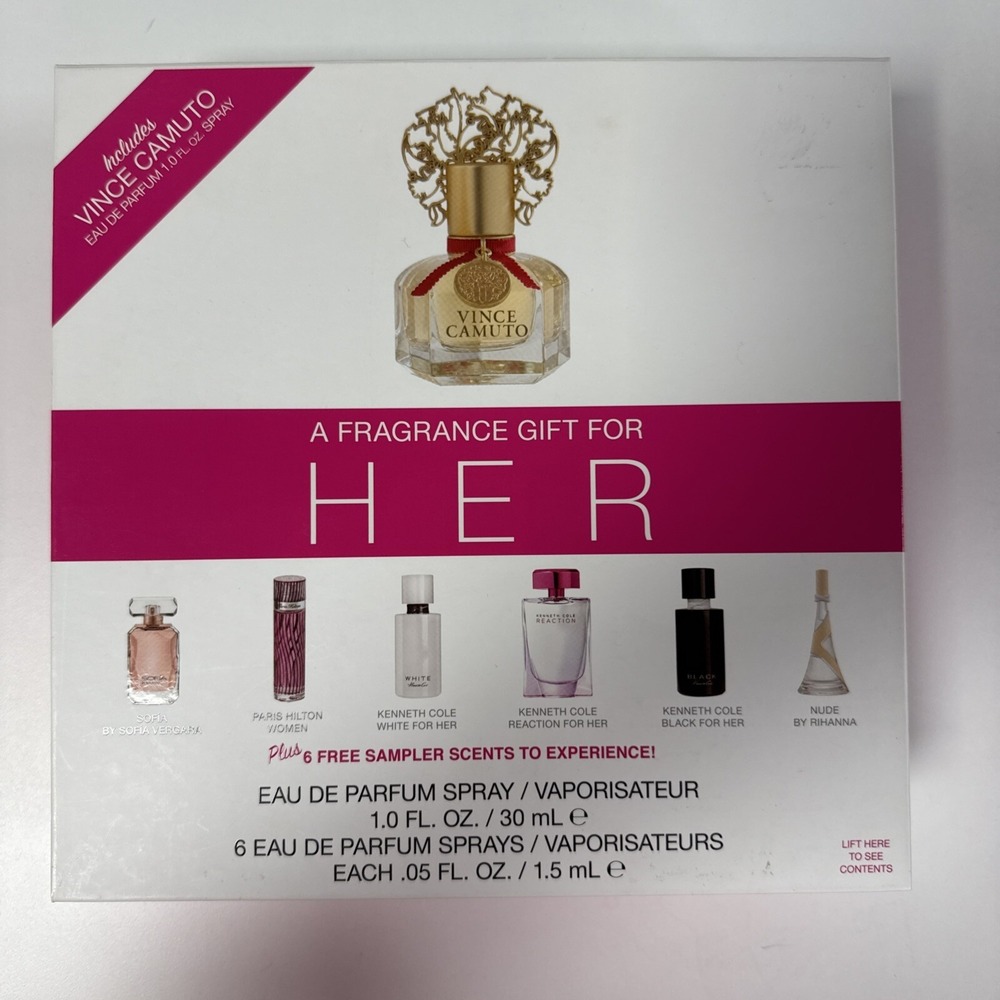 Vince Camuto Eau De Parfum‎ 1.0 Oz & 6 Fragrance Samplers Gift Set